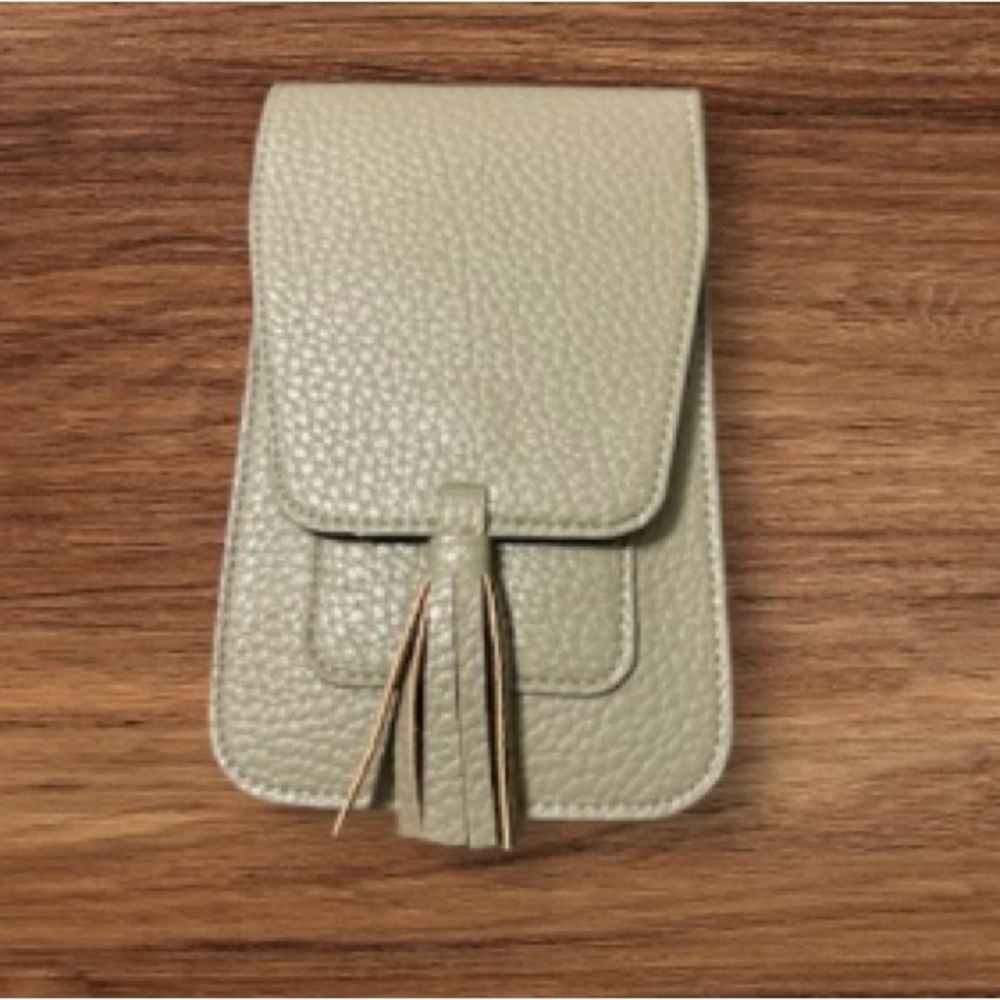 Elegant Olive Green  Leather Tassel Bag